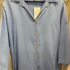 Elegant Light Blue Women's Button Down Shirt